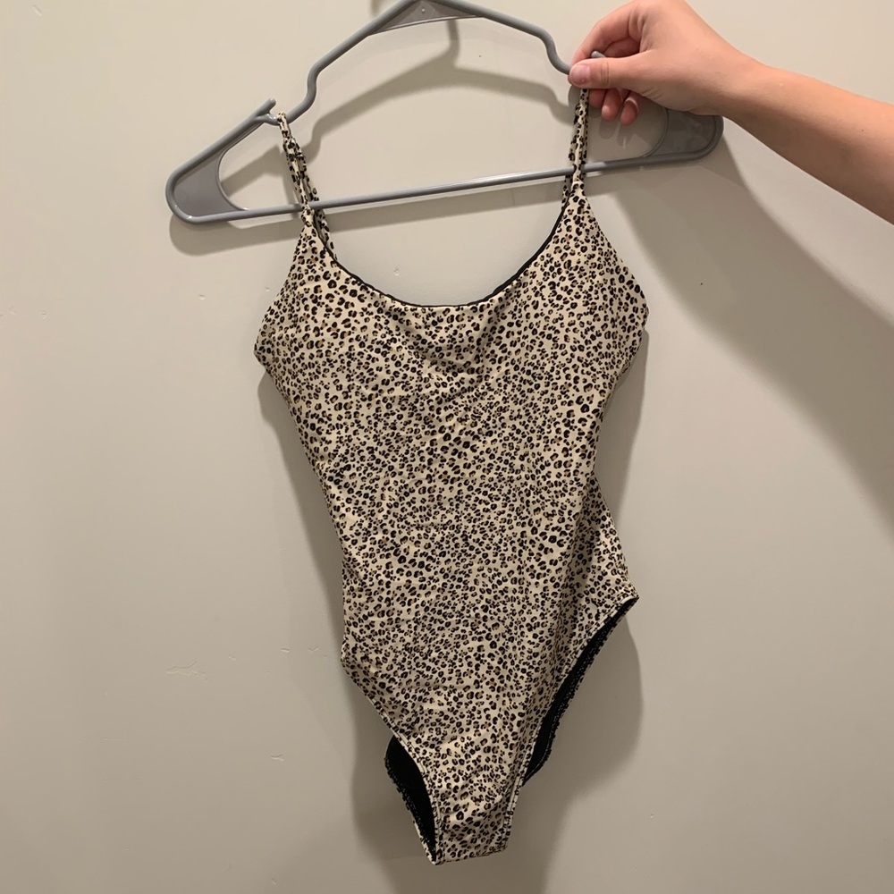 Cute cheetah one piece swimsuit